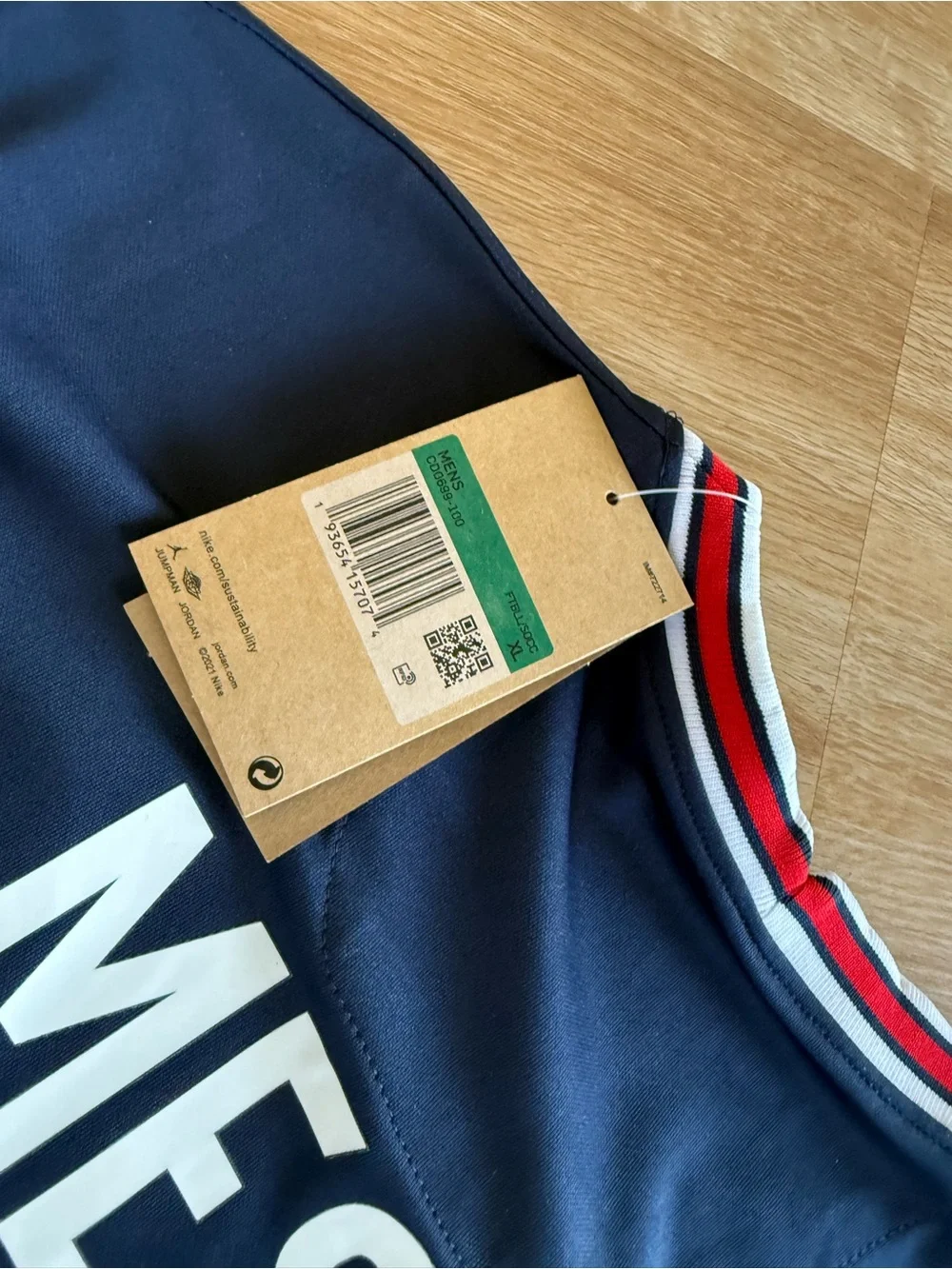 Jordan Navy PSG Men's Soccer Jersey with Leo Messi signature valuable